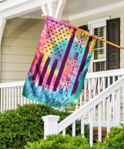 hair hustler floral tie dye flag 4561