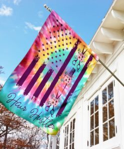 hair hustler floral tie dye flag 4769