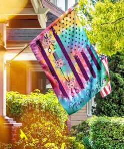 Hair Hustler Floral Tie Dye Flag