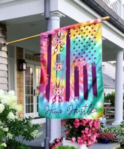 hair hustler floral tie dye flag 7027