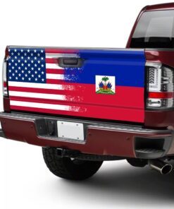 haitian and american truck tailgate sticker anv375td 1114