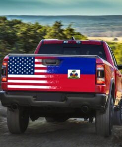 haitian and american truck tailgate sticker anv375td 4916