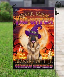 halloween. beware of the german shepherd flag 4147