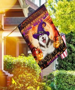Halloween. Beware Of The Husky Flag