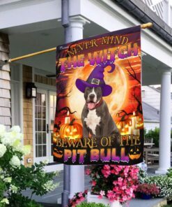 halloween. beware of the pit bull flag 1705