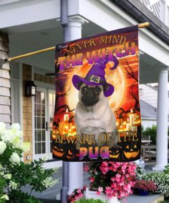 Halloween. Beware Of The Pug Flag