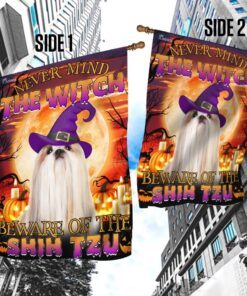 halloween. beware of the shih tzu flag 1002