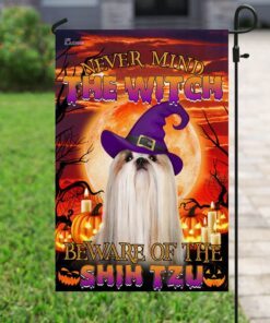 halloween. beware of the shih tzu flag 2288
