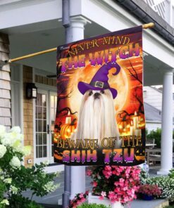 Halloween. Beware Of The Shih Tzu Flag