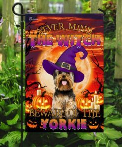 halloween. beware of the yorkie flag 7084
