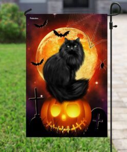 halloween black cat pumpkin flag 1625