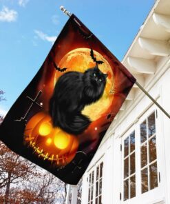 halloween black cat pumpkin flag 2721