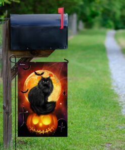 halloween black cat pumpkin flag 3816