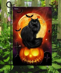 halloween black cat pumpkin flag 7044