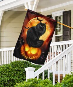 halloween black cat pumpkin flag 7057