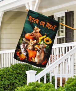 halloween cats trick or treat flag 2290