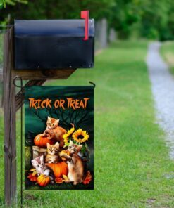 halloween cats trick or treat flag 3353