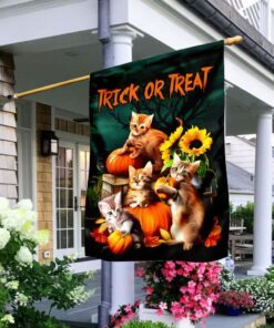 Halloween Cats Trick Or Treat Flag