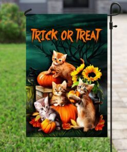 halloween cats trick or treat flag 7994