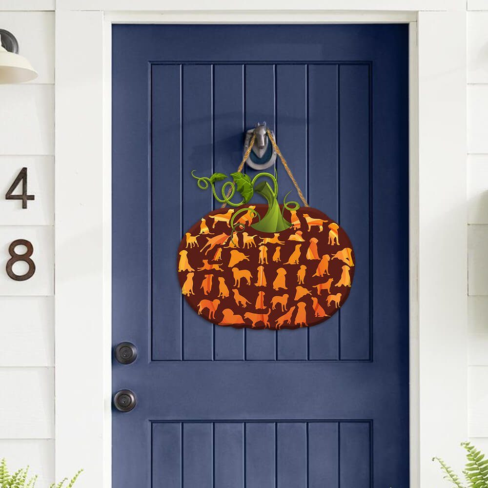 Halloween Decor. Labrador Retriever Pumpkin Wooden Sign ANT160WD - Image 3