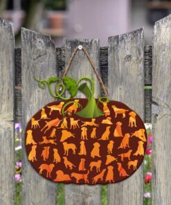 Halloween Decor. Labrador Retriever Pumpkin Wooden Sign ANT160WD