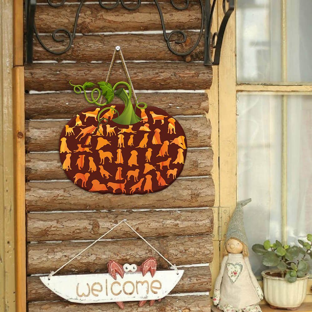 Halloween Decor. Labrador Retriever Pumpkin Wooden Sign ANT160WD - Image 5
