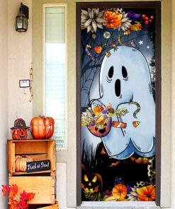 halloween door cover ghost pumpkin door decor qnk872d 5158