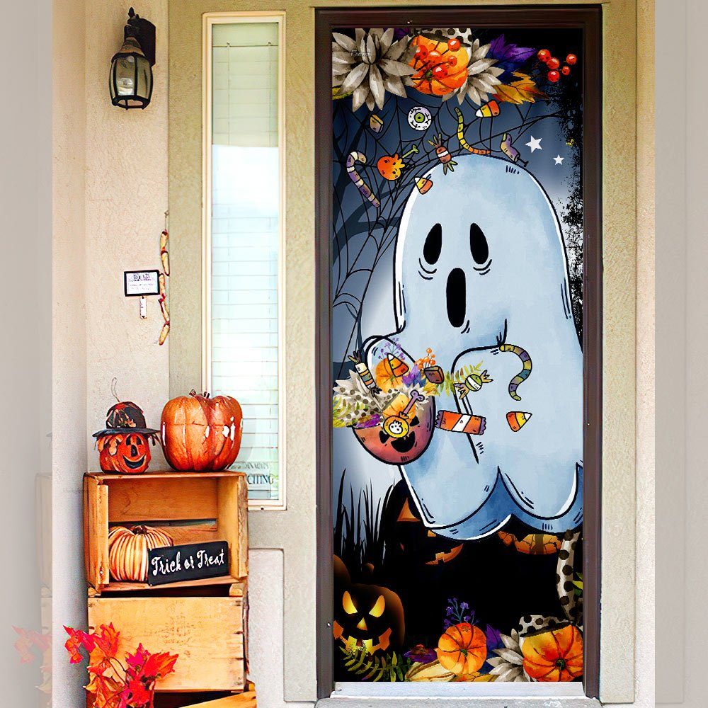 Halloween Door Cover Ghost Pumpkin Door Decor QNK872D - Image 2