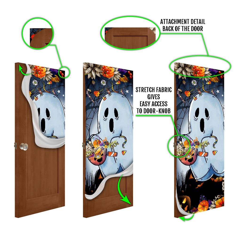 Halloween Door Cover Ghost Pumpkin Door Decor QNK872D - Image 4