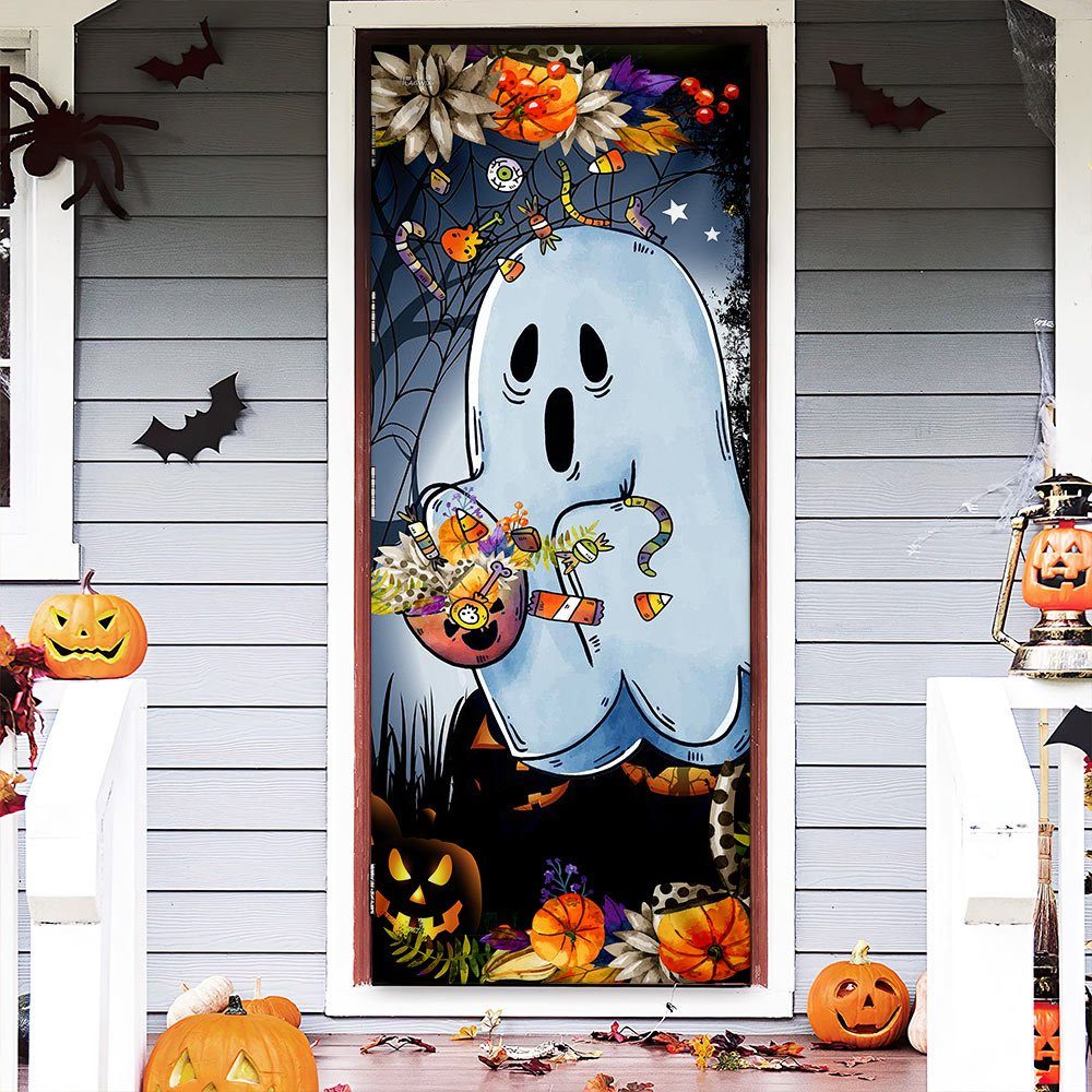 Halloween Door Cover Ghost Pumpkin Door Decor QNK872D