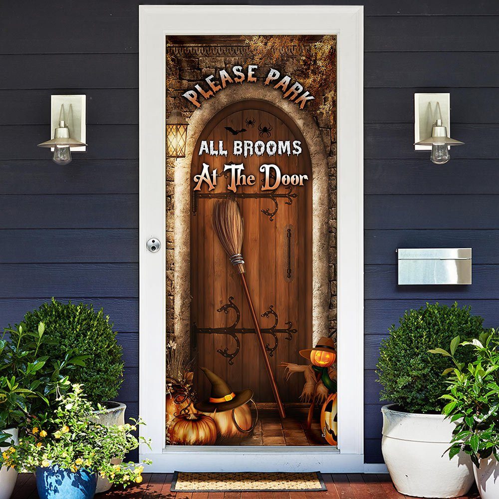 Halloween Door Cover Please Park All Brooms At The Door DDH2828D - Image 5