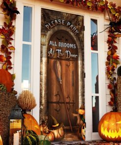 halloween door cover please park all brooms at the door ddh2828d 4279