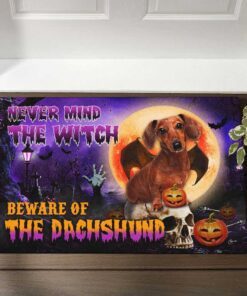 Halloween Doormat Beware Of The Dachshund DBD2796DMv3