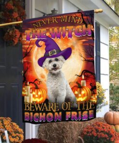 Halloween Flag Beware Of The Bichon Frise THB2504Fv22