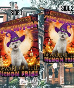 halloween flag beware of the bichon frise thb2504fv22 2272