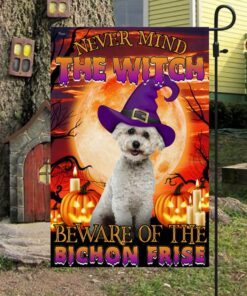 halloween flag beware of the bichon frise thb2504fv22 6805