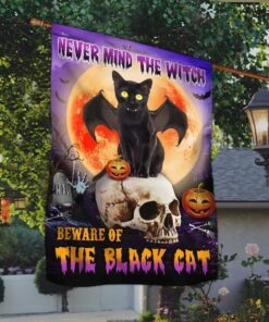 Halloween Flag Beware Of The Black Cat DBD2796F