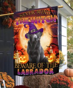 Halloween Flag Beware Of The Silver Labrador THB2504Fv24