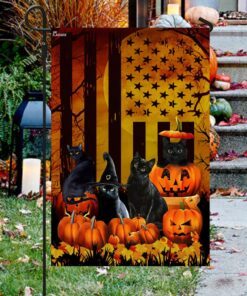 halloween flag black cat pumpkin flag trn1289f 6854