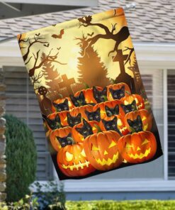 halloween flag black cats jack o ’lantern pumpkin qnk877f 1838
