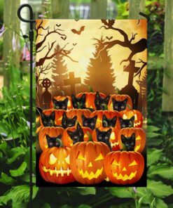 halloween flag black cats jack o ’lantern pumpkin qnk877f 2227
