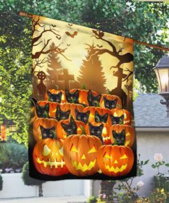 Halloween Flag Black Cats Jack O ’Lantern Pumpkin QNK877F