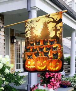 halloween flag black cats jack o ’lantern pumpkin qnk877f 4372