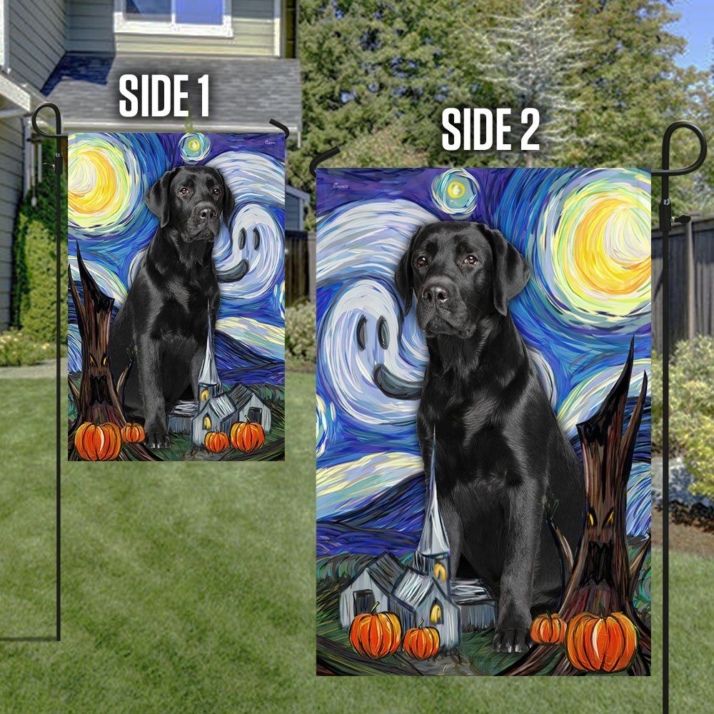 Halloween Flag Black Labrador Retriever Scary Starry Night DDH2794Fv3 - Image 5