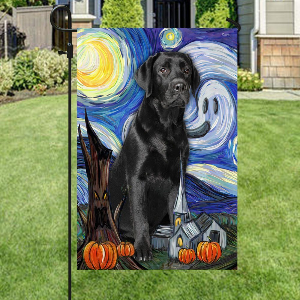 Halloween Flag Black Labrador Retriever Scary Starry Night DDH2794Fv3 - Image 4