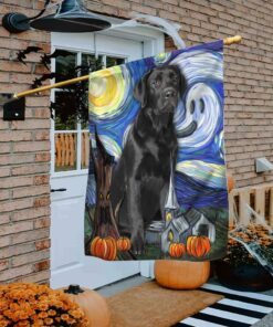 Halloween Flag Black Labrador Retriever Scary Starry Night DDH2794Fv3