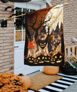 Halloween Flag German Shepherds Under Scary Tree DDH2767F