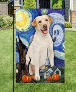 halloween flag labrador retriever scary starry night ddh2794fv2 6083