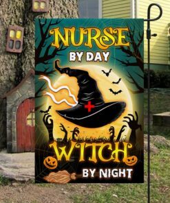 halloween flag nurse by day witch by night anl231f 2504