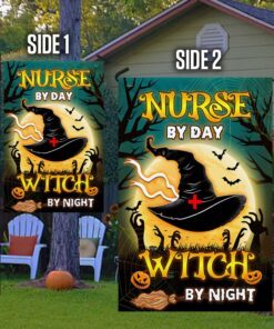 halloween flag nurse by day witch by night anl231f 6314